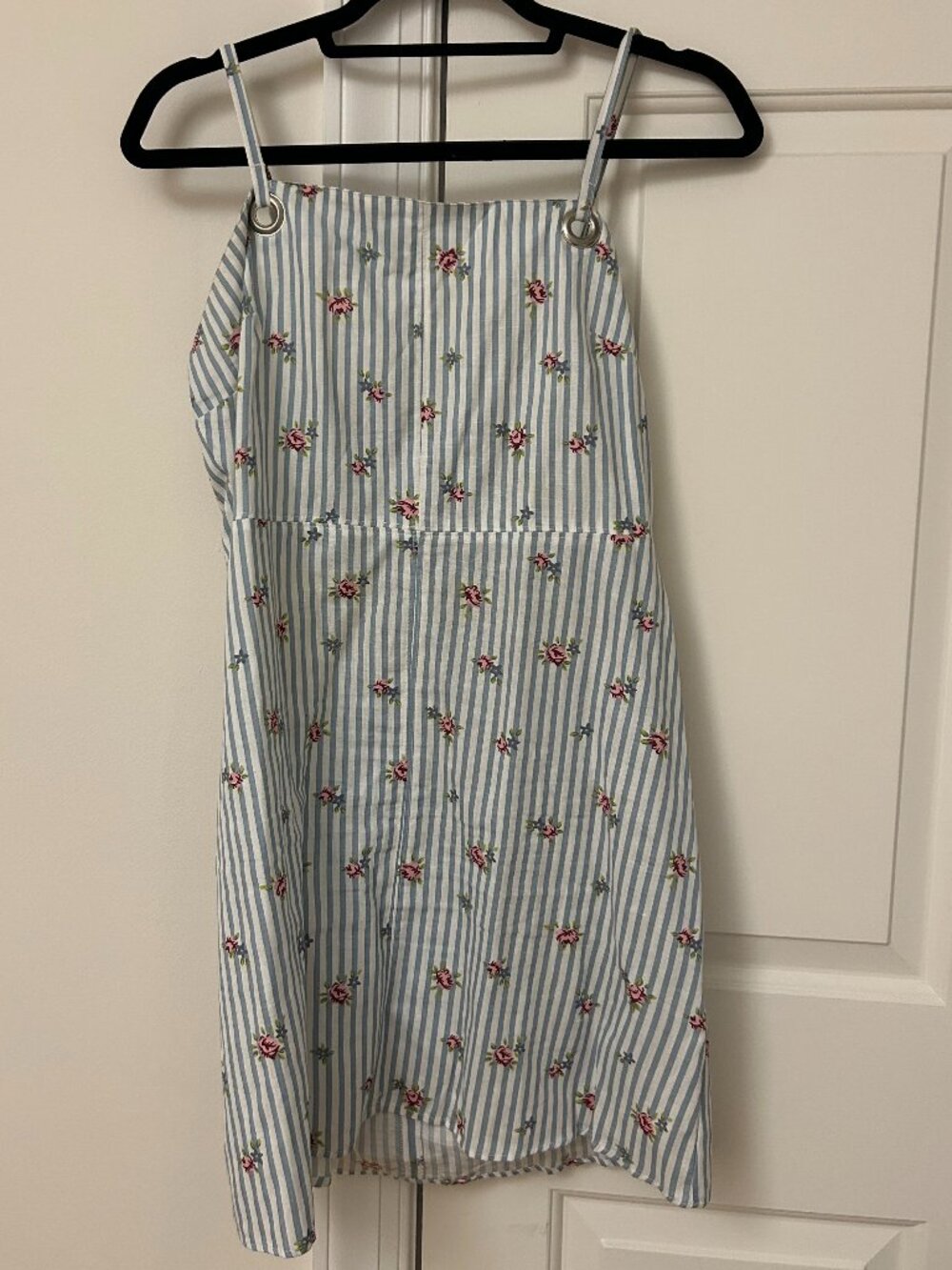 Topshop Floral Stripe Mini Dress - Size 8